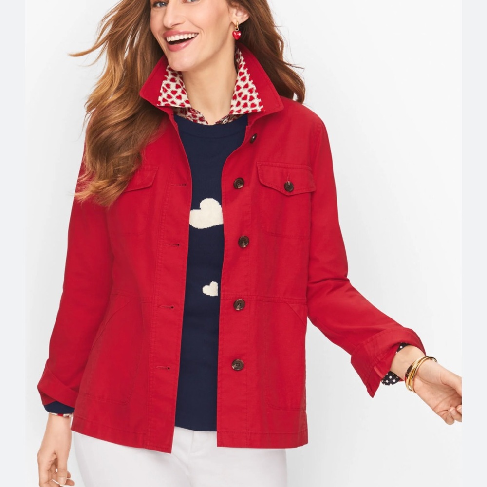 Talbots size 2P red utility jacket